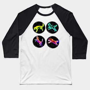 Siberian Husky Set Neon Baseball T-Shirt